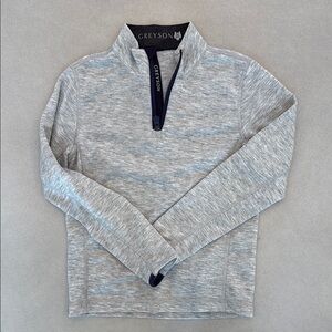 Greyson Gray Zip Up Sweater with Mock Neck